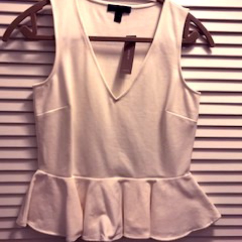 ivory knit with velvet peplum